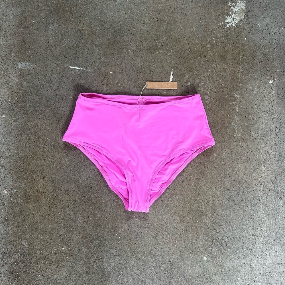 NWT SKIMS Recycled Swim Full Brief Bikini Bottom in Neon Orchid Pink Size Small - Picture 4 of 9